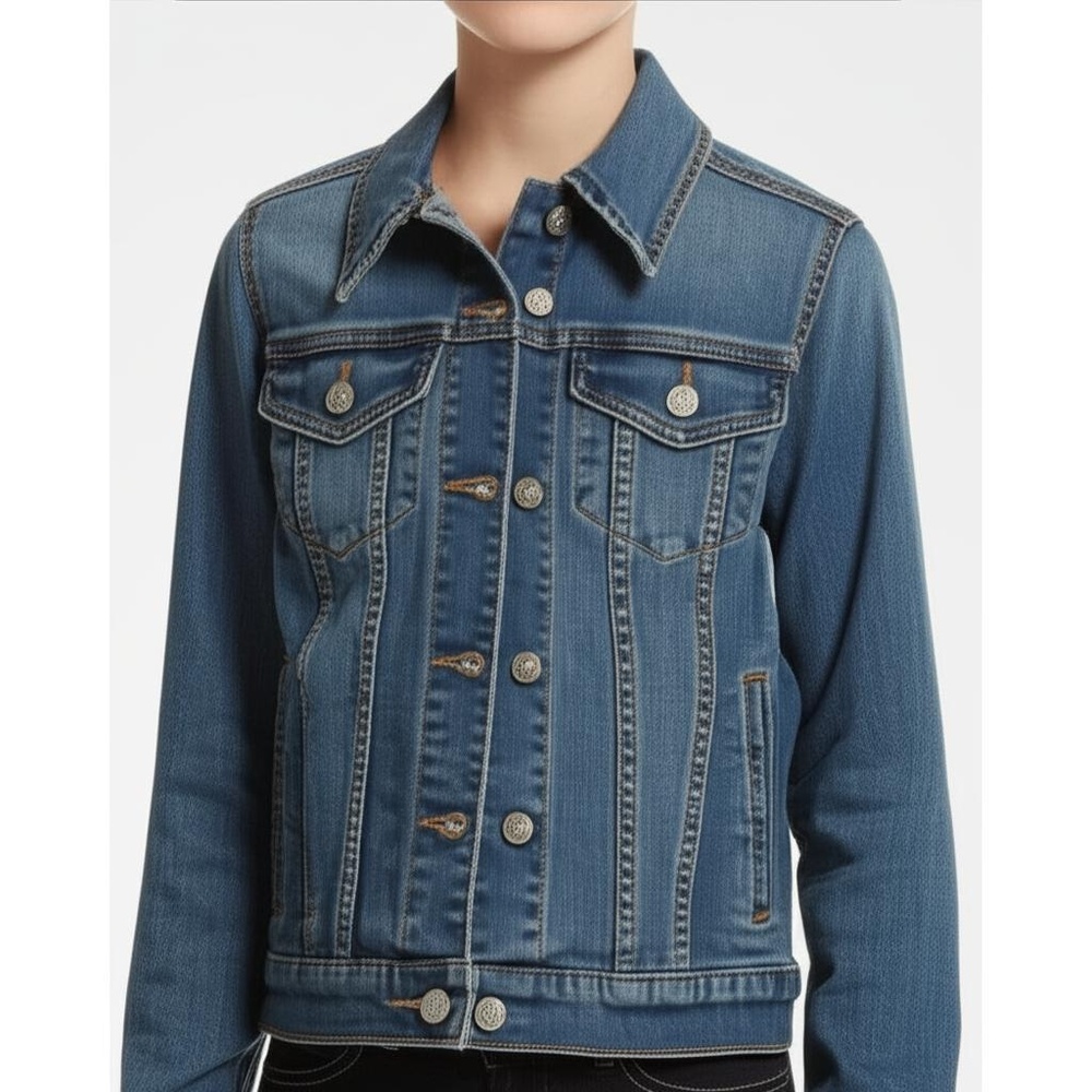 SO Denim Jacket Kids Size XL 14/16 Blue‎ Classic Fit Button Front Everyday